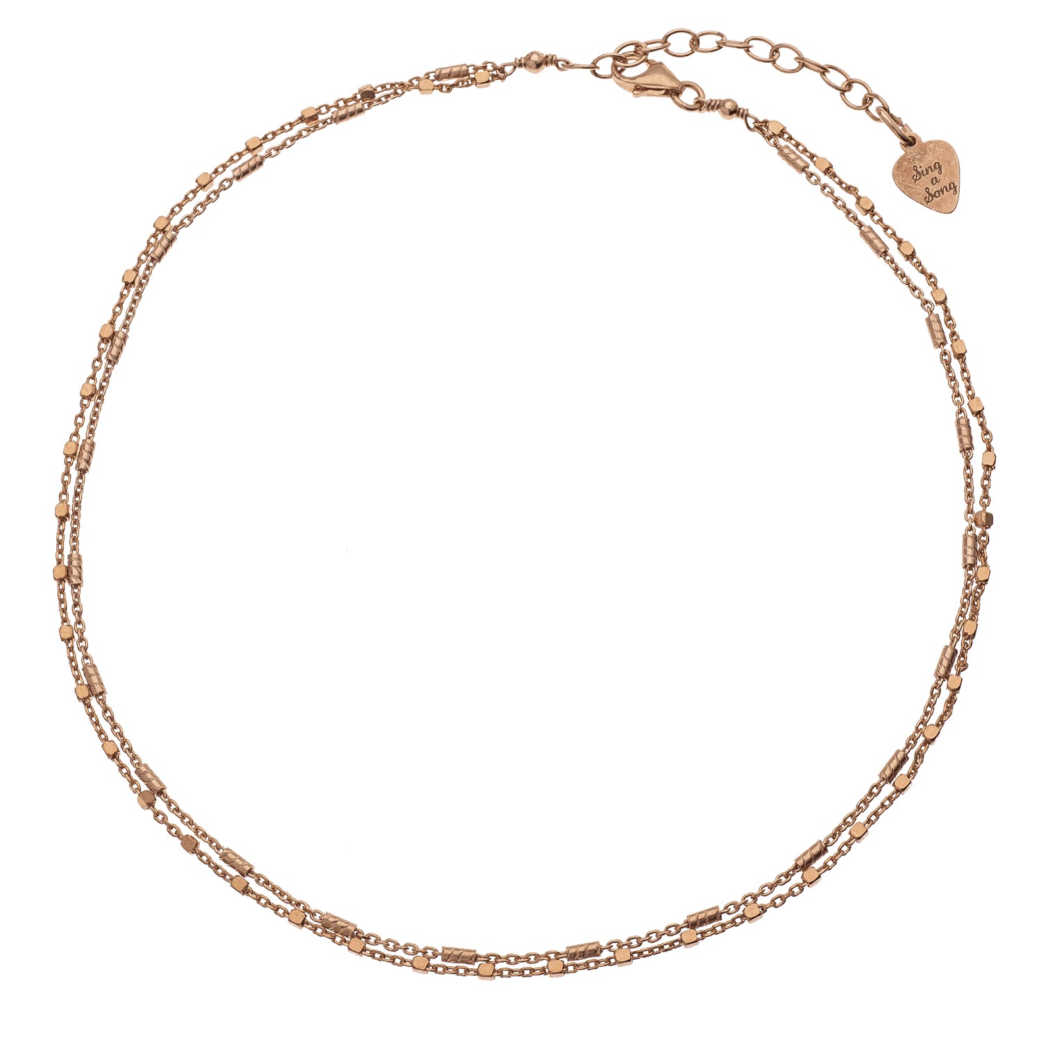 Bracelet de cheville double chaîne diamantée pour Femme chez Sing a Song  Bijoux